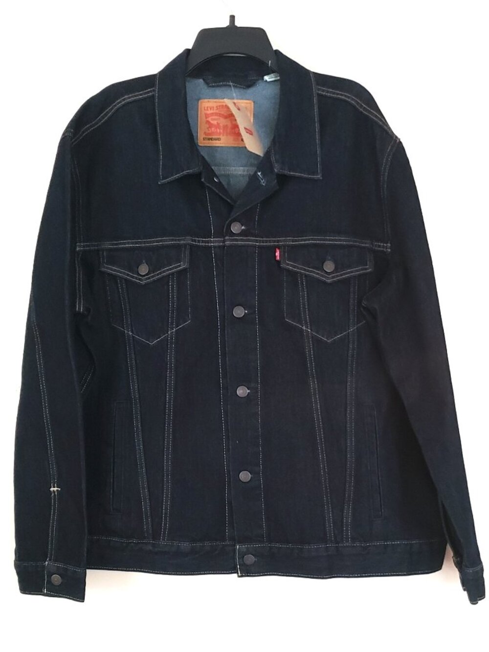 NWT Levi's Strauss Men's 2XL Blue Dark Wash Denim Jeans Trucker Cotton Jacket